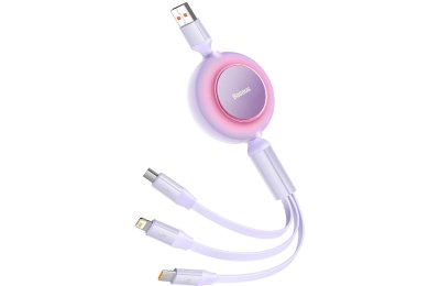 Kabel USB - Micro USB/USB-C/Lightning BASEUS Mirror 2 1.1m Fioletowy