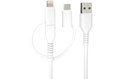 Kabel USB - Micro USB/USB-C/Lightning FOREVER 3w1 KR3W1-00 60W 1.5 m Biały