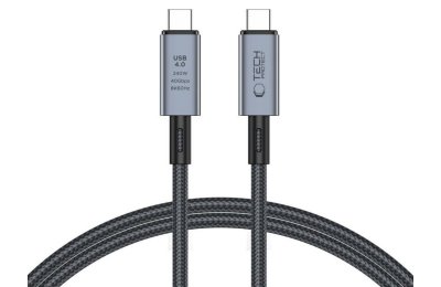 Kabel USB Typ-C - USB Typ-C TECH-PROTECT UltraBoost Max USB 4.0 8K 40GBPS PD240W 1 m Szary