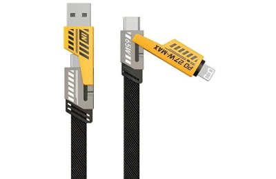 Kabel USB Typ-C/USB - USB Typ-C/Lightning AWEI CL-226 1.2 m Czarny