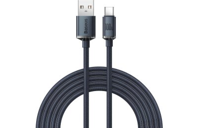 Kabel USB - USB-C BASEUS Crystal Shine 100W 2 m Czarny
