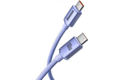 Kabel USB - USB-C BASEUS Crystal Shine 100W 2 m Fioletowy