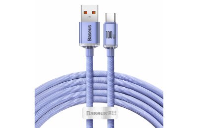 Kabel USB - USB-C BASEUS Crystal Shine 100W 2 m Fioletowy