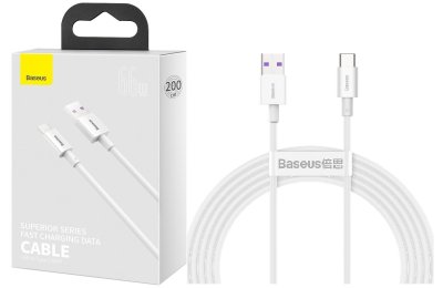 Kabel USB - USB-C BASEUS Superior Series CATYS-A02 66W 2 m Biały