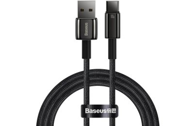 Kabel USB - USB-C BASEUS Tungsten Gold 1 m Czarny