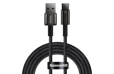 Kabel USB - USB-C BASEUS Tungsten Gold 100W 2m Czarny