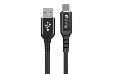 Kabel USB - USB-C CRONG Armor Link 0.25 m Czarny
