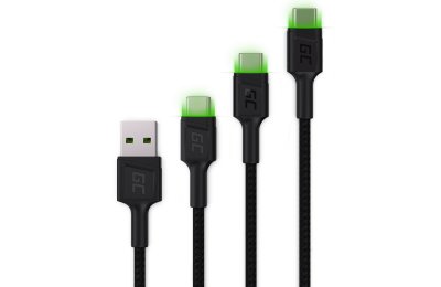 Kabel USB - USB-C GREENCELL 0.3 m/1.2 m/2 m