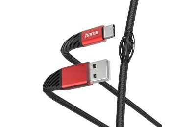 Kabel USB - USB-C HAMA Extreme 1.5 m Czarno-czerwony