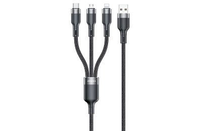 Kabel USB - USB-C/Lightning/Micro USB AWEI CL-975 100W 1.2 m Czarny