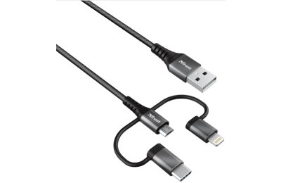 Kabel USB - USB-C/Lightning/Micro USB TRUST Keyla Strong 1m Czarny