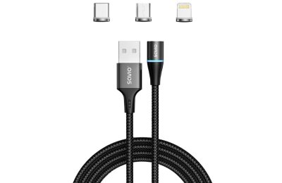 Kabel USB - USB-C Micro Lighting SAVIO CL-152 1 m