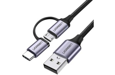 Kabel USB - USB-C/Micro USB UGREEN US177 1 m Czarny