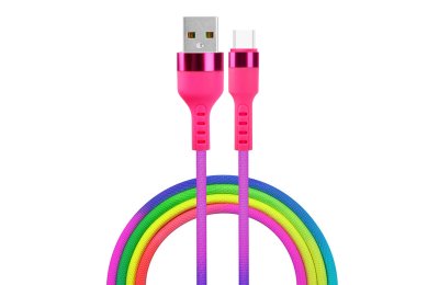 Kabel USB - USB-C SETTY KNA-C-1.22.113 1.2 m Tęczowy