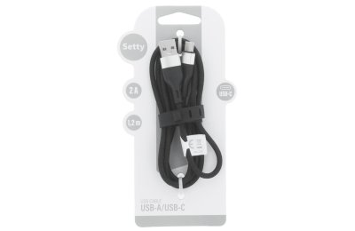Kabel USB - USB-C SETTY KNA-C-1.221 2A 1.2 m Czarny