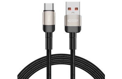 Kabel USB - USB-C TECH-PROTECT UltraBoost EVO 100W/5A 2 m Czarno-beżowy