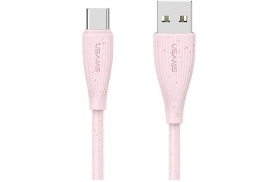 Kabel USB - USB-C USAMS Green Series SJ714 18W 1 m Różowy