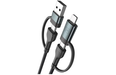 Kabel USB/USB-C - USB-C/Lightning 3MK Hyper Cable N-Series 60W 1.2 m Czarny