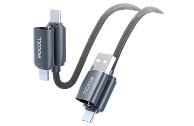 Kabel USB/USB-C - USB-C/Lightning MOCOLL Multi 4w1 60W 1.5 m Szary