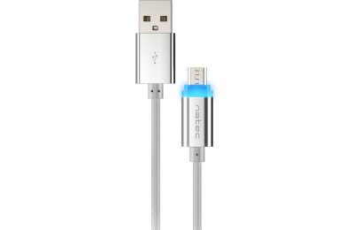 Kabel USB - USB Micro EXTREME MEDIA 1 m Srebrny