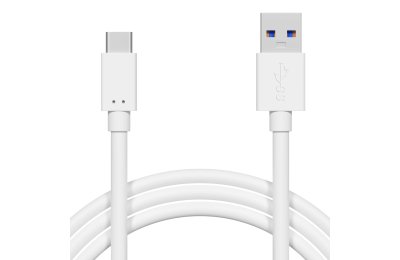 Mocny kabel przewód USB-A 3.0 USB-C 1m biały Quick Charge szybkie ładowanie