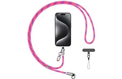 Smycz do telefonu z kablem do ładowania USB-C - Lightning USAMS SJ746 30W 1.2 m Różowy
