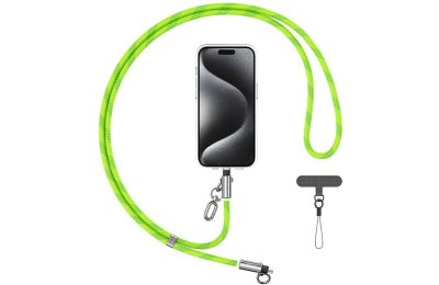 Smycz do telefonu z kablem do ładowania USB-C - Lightning USAMS SJ746 30W 1.2 m Zielony