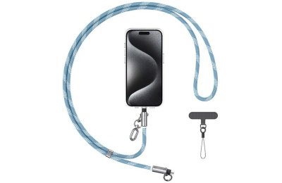 Smycz do telefonu z kablem do ładowania USB-C - USB-C USAMS SJ745 60W 1.2 m Niebieski