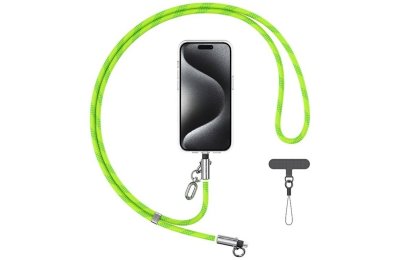 Smycz do telefonu z kablem do ładowania USB-C - USB-C USAMS SJ745 60W 1.2 m Zielony
