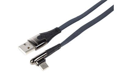 Wayme kabel do ładowania i synchronizacji, w oplocie z mikrofibry, 100 cm, USB > kątowe USB-C, max 30W