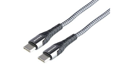 Wayme kabel do ładowania i synchronizacji, w oplocie z mikrofibry, 200 cm, USB-C > USB-C PD, max 65W