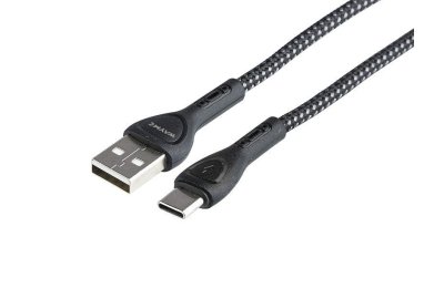 Wayme kabel do ładowania i synchronizacji, w oplocie z mikrofibry, podświetlenie LED, 200 cm, USB > USB-C