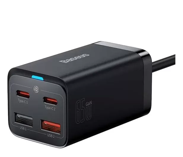 Baseus GaN 65 W 2x USB-C + 2x USB-A (CCGP040101)
