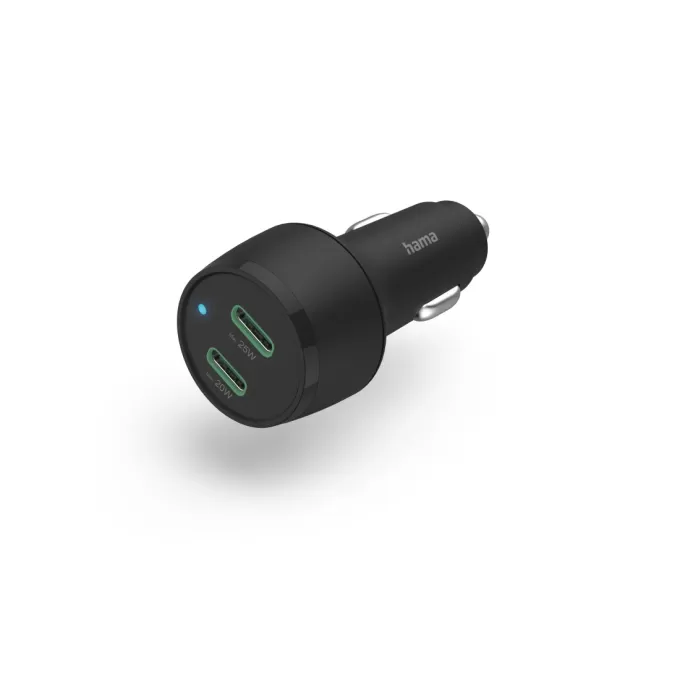 Hama GaN 45W 2x USB-C samochodowa czarna 00201632
