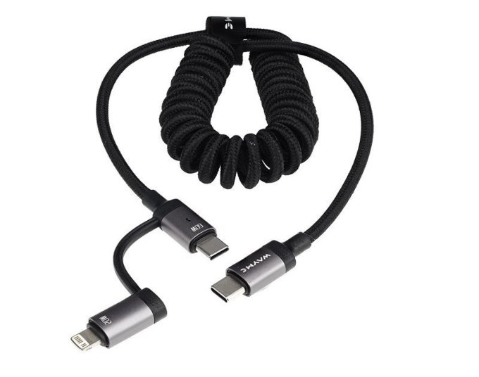 Wayme kabel do ładowania i synchronizacji, w oplocie z mikrofibry, spiralny